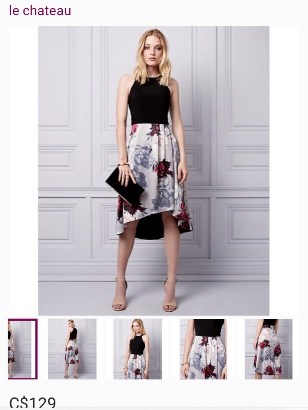 Le Château Black & Floral Dress